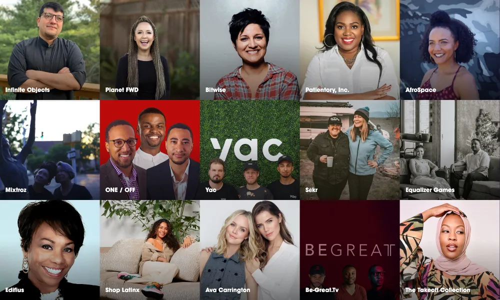 15 square photos of women, people of color, and LGBTQ+ founders